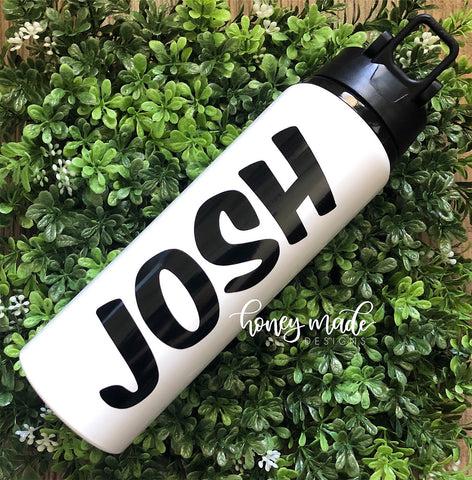White Personalized 28oz Metal Water Bottle