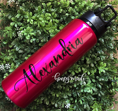 Pink Personalized 28oz Metal Water Bottle