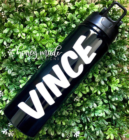 Black Personalized 28oz Metal Water Bottle