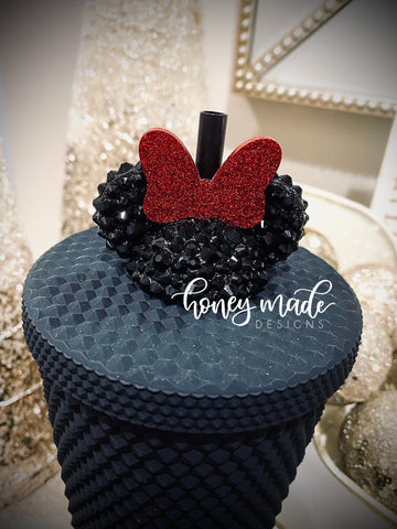 Blinged Original Girl Mouse Straw Topper