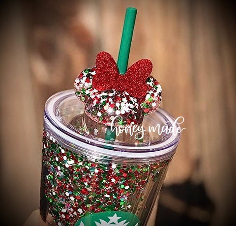 LIMITED Christmas  Girl Mouse Straw Topper