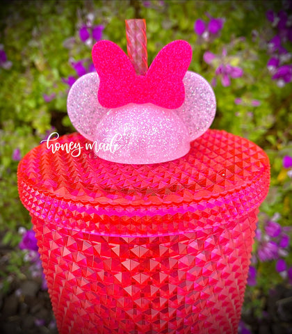 Oversized Bow Girl Mouse Straw Topper