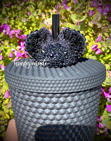 Blinged Out Black Girl Mouse Straw Topper