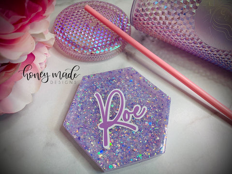 Personalized Glitter Coaster