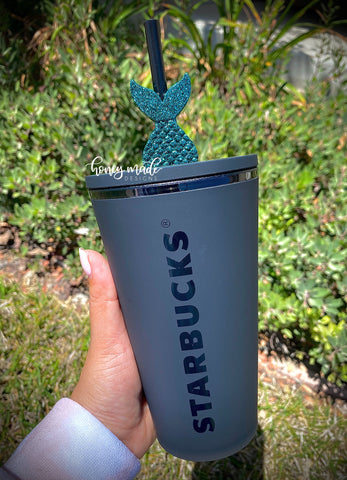Teal Mermaid Tail Straw Topper