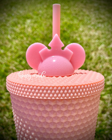Princess Mouse Light Pink Straw Topper