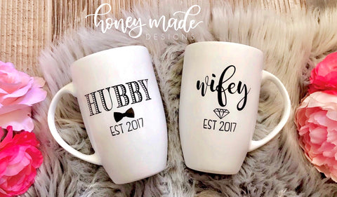 Hubby and Wifey Mugs