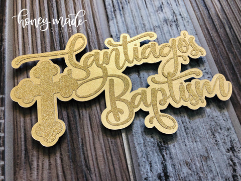 Personalized Baptism Cake Topper