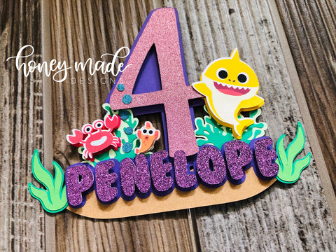 Personalized Baby Shark Cake Topper