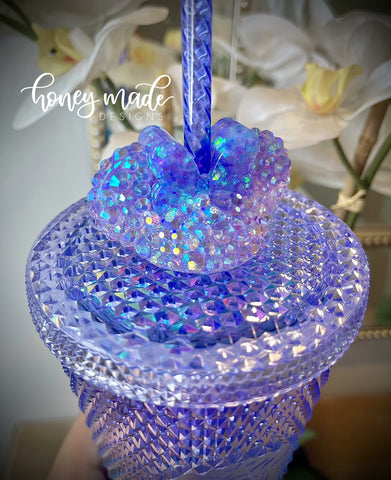 Blinged Ombre Girl Mouse Straw Topper