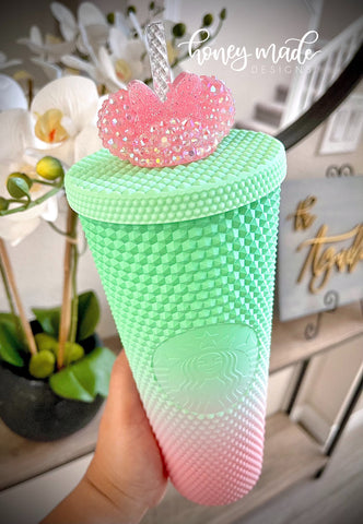 Blinged Pink Watermelon Straw Topper